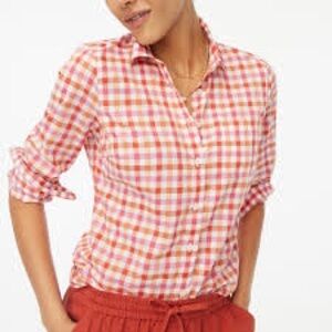NWT J. Crew Gingham Button Down Shirt